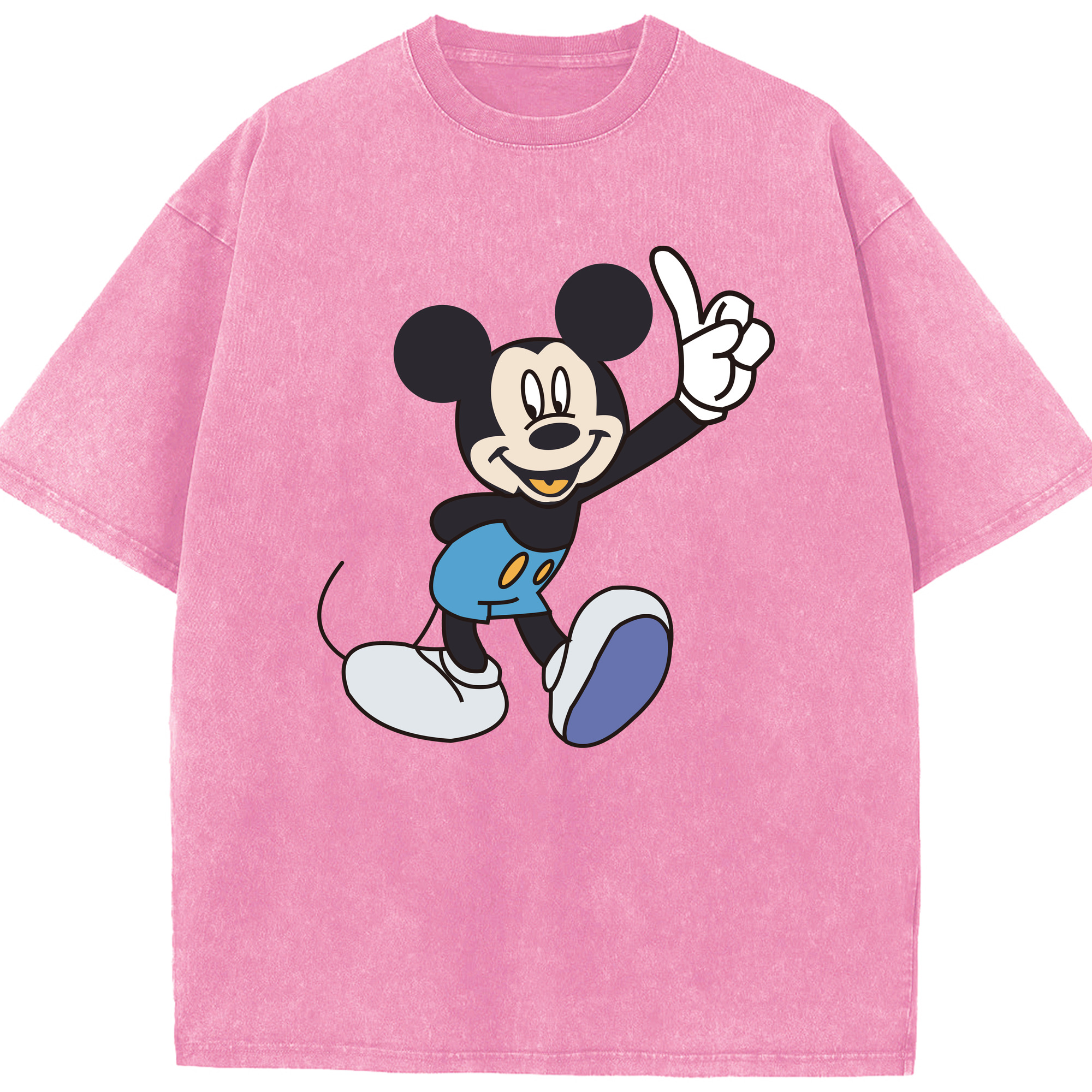 （画像用） ミッキーマウス Mickey Mouse 綿100% ヴィンテージ風 半袖Tシャツ（フロントプリント）
